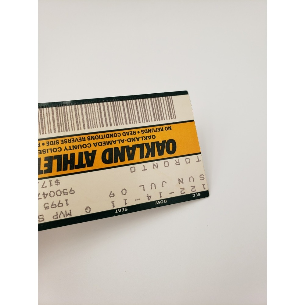 Pair Oakland A's Tickets 07/09/95 Roberto Alomar HR #74 Rickey Henderson HR #231 - Picture 9 of 10